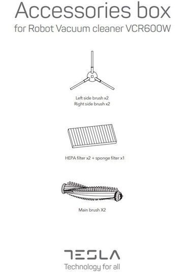 Tesla Robot Vacuum Cleaner Spare Parts Set 8 Pieces