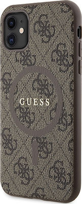 Guess Leather Metal Logo Magsafe Back Cover Plastic Brown (iPhone 11)