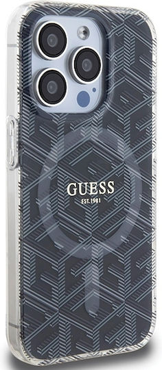 Guess Iml Gcube Magsafe Umschlag Rückseite Kunststoff Schwarz (iPhone 15 Pro Max)