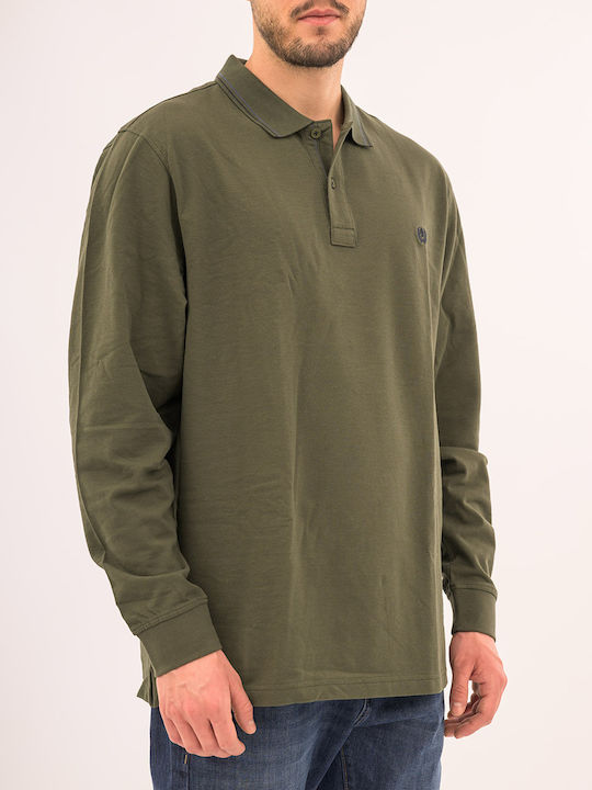 Ascott Herren Langarmshirt Polo Olive