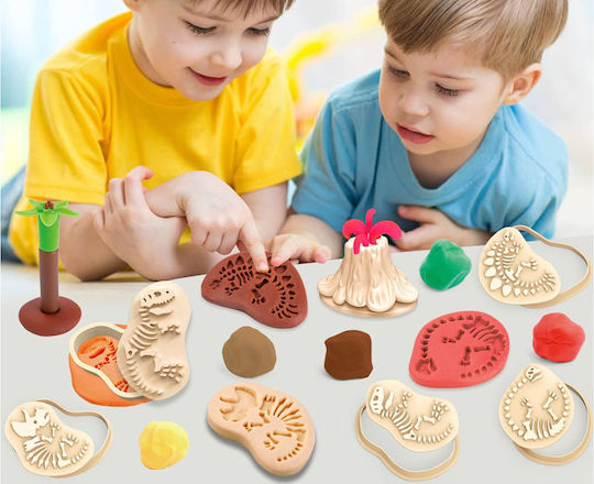 Jokomisiada Knete - Dinosaurier-Fossilien Spiel-Set für 3+ Jahre, 4 Stück