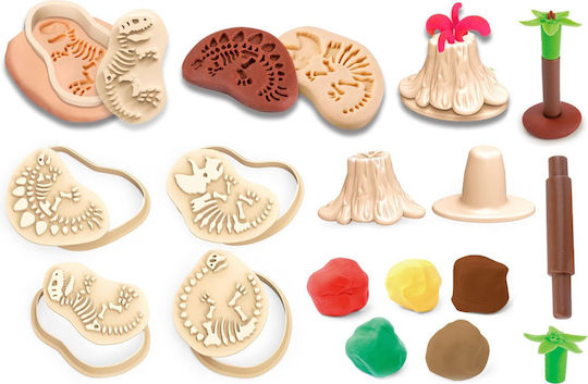 Jokomisiada Knete - Dinosaurier-Fossilien Spiel-Set für 3+ Jahre, 4 Stück
