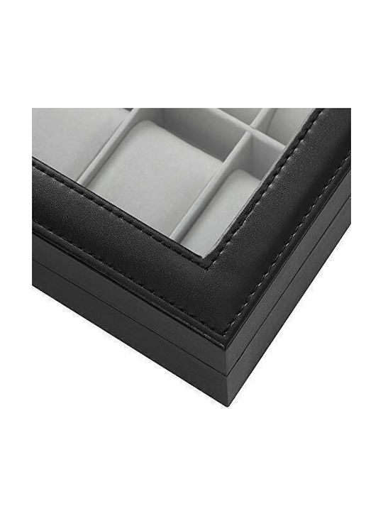 Songmics Leather Case for 10 watches in Black color JWB010BK