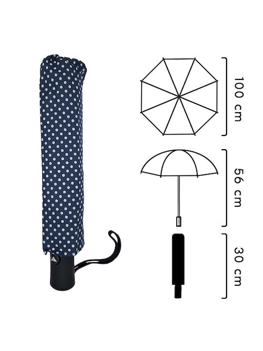 Rezistent la vânt Umbrelă de ploaie Compact Albastru marin