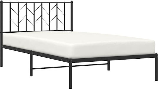 Halbgröße Metallbett Schwarz mit Lattenrost für Matratze 107x203cm