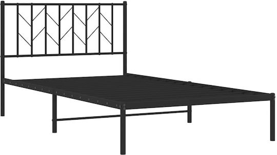 Halbgröße Metallbett Schwarz mit Lattenrost für Matratze 107x203cm