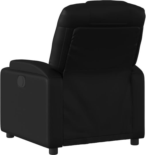 Relax Armchair with Footstool from Leatherette Black 74x88x97cm