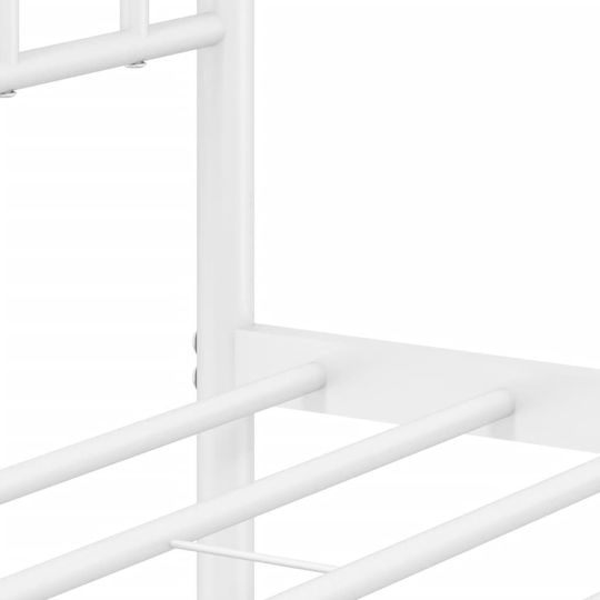 King Size Metallbett Weiß mit Lattenrost für Matratze 183x213cm