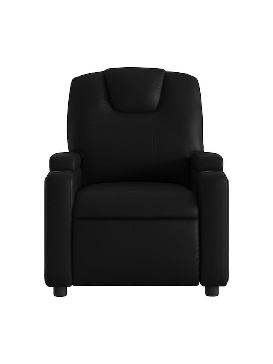 Relax Armchair with Footstool from Leatherette Black 74x88x97cm