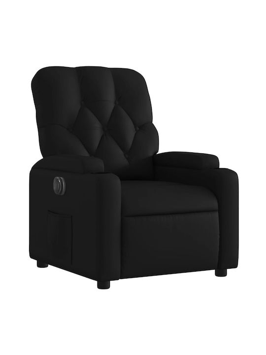 Relax Armchair with Footstool from Leatherette Black 74x86.5x93.5cm