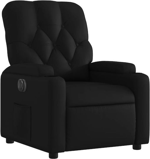 Fotoliu Relax cu Puf din Piele Ecologică Întuneric 74x86.5x93.5cm
