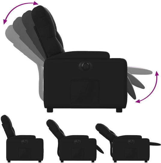 Fotoliu Relax cu Puf din Piele Ecologică Întuneric 74x86.5x93.5cm