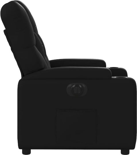Fotoliu Relax cu Puf din Piele Ecologică Întuneric 74x86.5x93.5cm