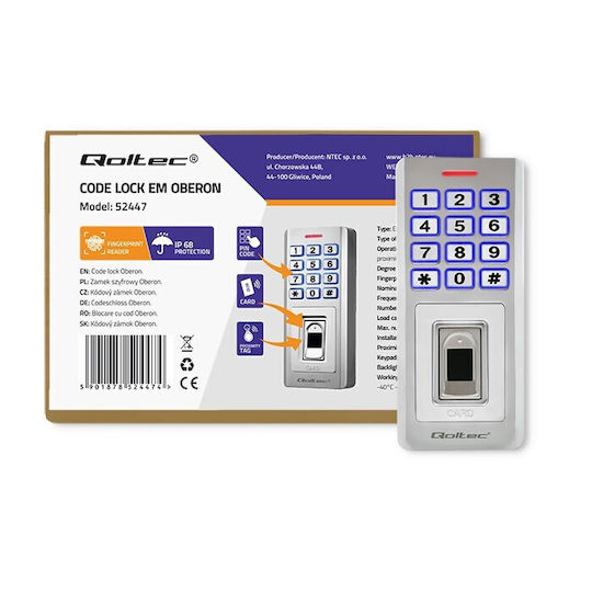 Qoltec Access Control για Πρόσβαση με Δακτυλικό Αποτύπωμα , Κάρτα και Κωδικό