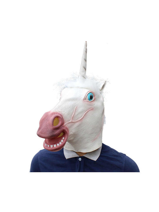 Latex Gesichtsmaske Weißer Einhorn Weiße