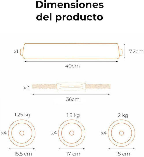 Xiaomi Set de gantere cu bară, greutate totală 20kg
