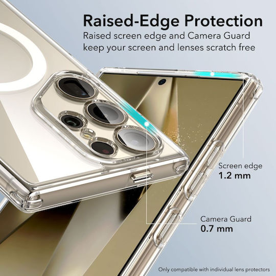 ESR Classic Hybrid Halolock Задна корица Силикон / Пластмаса 2мм Прозрачен (Galaxy S24 Ultra)