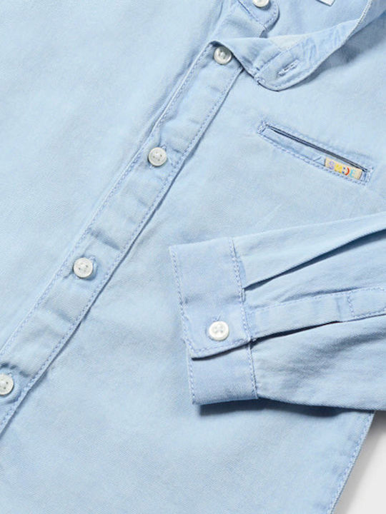 Kids Shirt Long Sleeve Denim Blue
