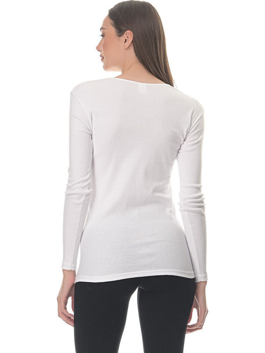 Mânecă lungă Bumbac Alb Tricou pentru femei