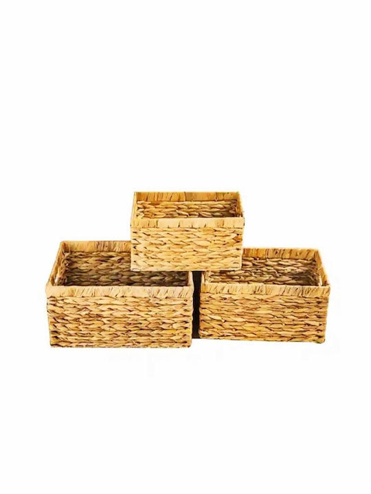 Decorative Basket Wicker with Handles Green 39x28x20cm