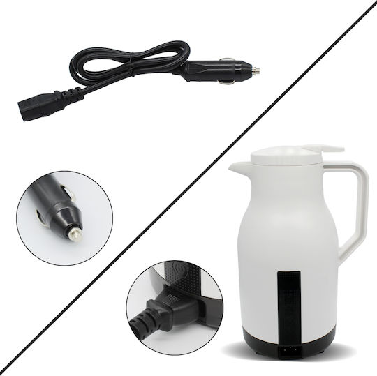 Portable Car Water Kettle 12/24V 1000ml White