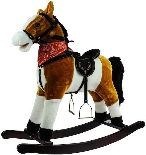 Lean Toys Plastic Rocking Toy Horse Brown
