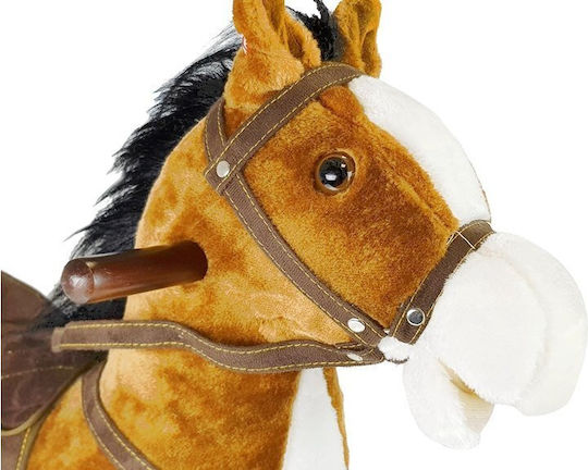 Lean Toys Plastic Rocking Toy Horse Brown
