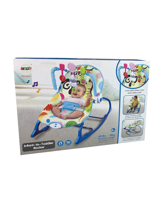 Lean Toys Elektrisch Baby Relax Zebra mit Musik und Vibration Mehrfarbig für Kind bis 18kg