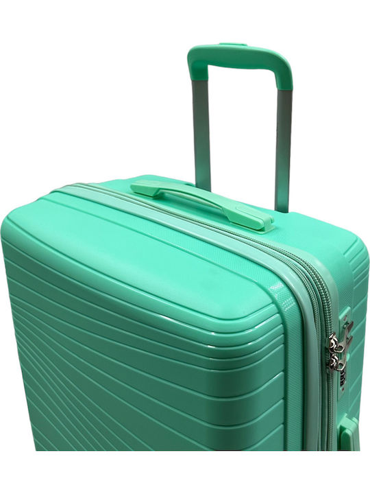 Olia Home Cabin Hard Green Suitcase With 4 Wheels Height 55cm