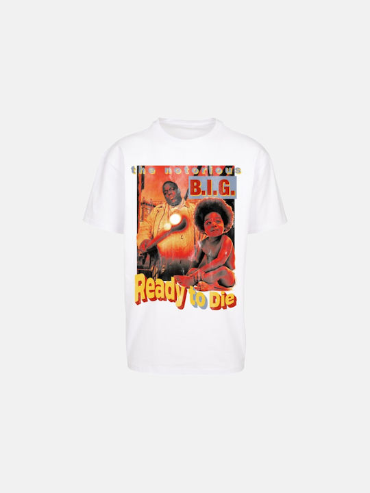 Mister Tee Biggie Ready To Die Ανδρικό T-shirt Λευκό με Στάμπα