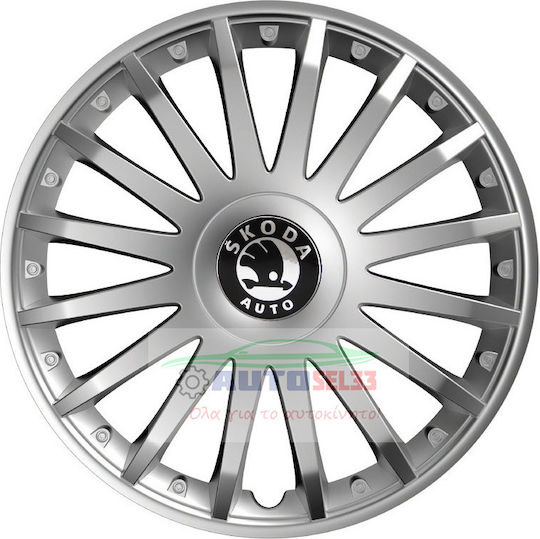 Versaco Car Hubcap Set Crystal 15" 4pcs Silver