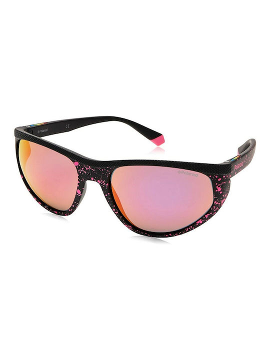 Polaroid Women's Sunglasses with Pink Plastic Frame and Purple Polarized Mirror Lens PLD7032/S 4L5/AI