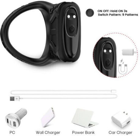 Toyboy Vibrating Cock Ring Schwanz Silikon Schwarz