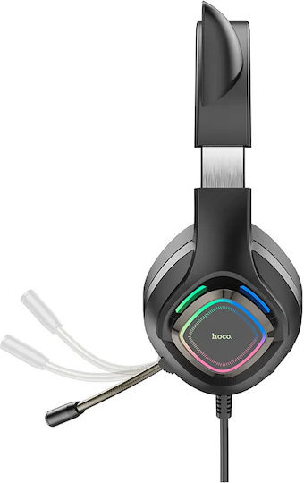 Hoco W107 Over Ear Gaming Headset με σύνδεση 3.5mm / USB Πράσινο LED