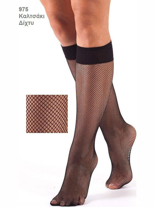 Women's High Socks Net Black