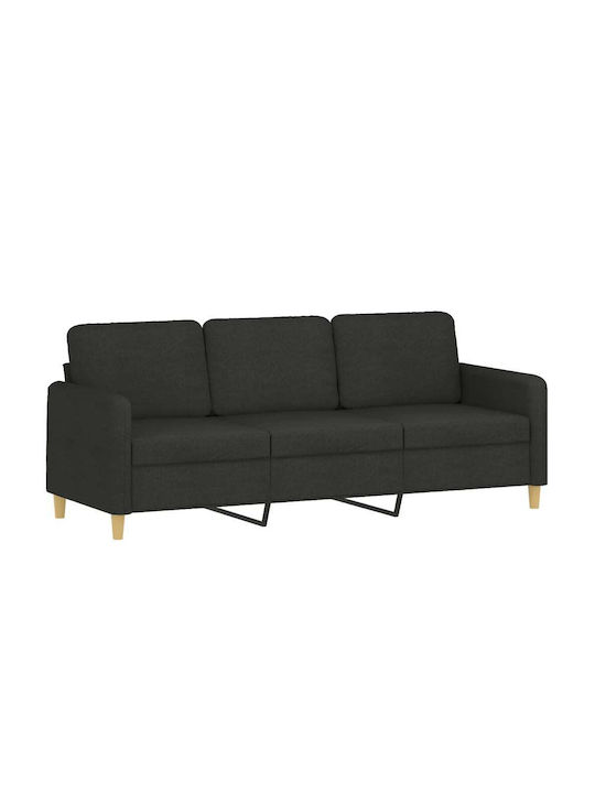 Three-Seater Couch Black 198x77x80 cm