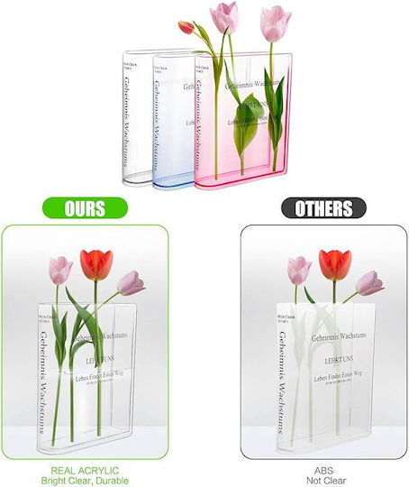 Decorative Vase Plexiglass Pink 20x20x16cm