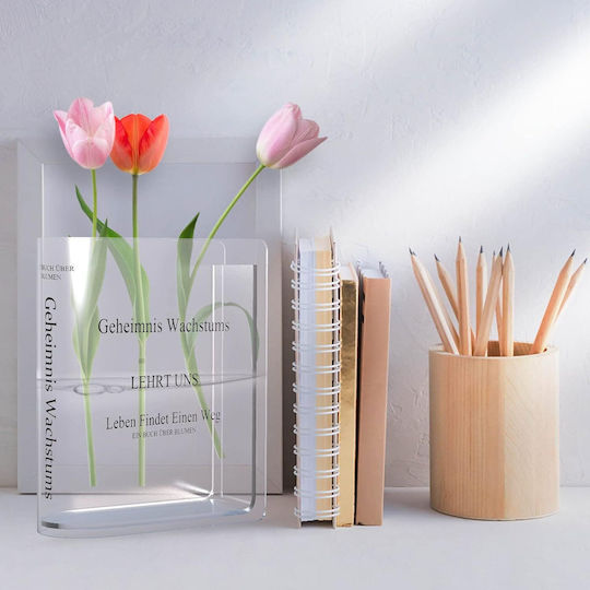 Decorative Vase Plexiglass Pink 20x20x16cm