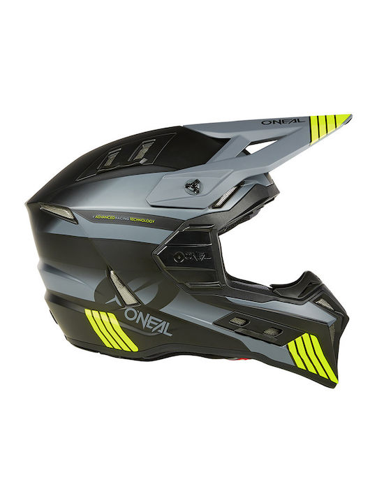 O'neal EX-SRS Hitch V.24 Black/Grey/Neon Yellow Motorradhelm Motocross ECE 22.06