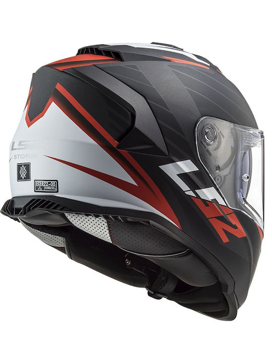 LS2 FF800 Storm II Nerve Full Face Helmet with Pinlock and Sun Visor ECE 22.06 1530gr Matt Black Red