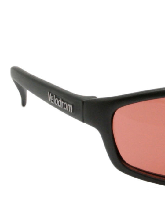 Velodrom Sunglasses with Black Plastic Frame and Red Lens VEL47