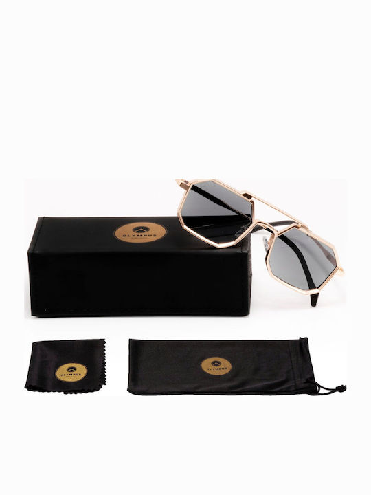 Olympus Sunglasses Hephaestus Unisex Sunglasses with Gold Metal Frame and Gray Lens 8461137312767