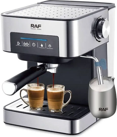 Raf Μηχανή Espresso 850W Πίεσης 15bar Ασημί R.136