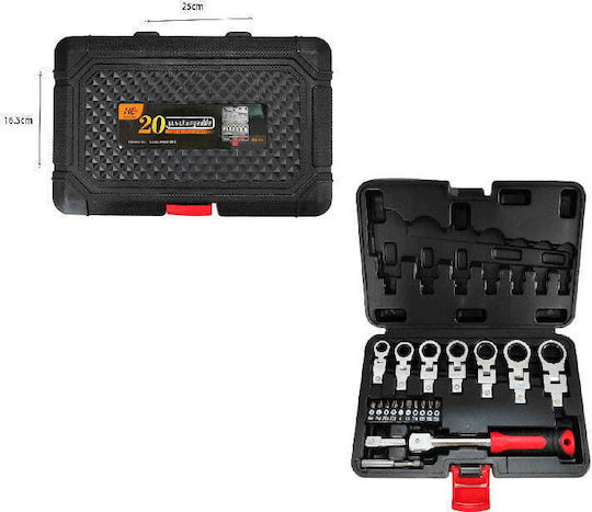 Flex Set Ratschen- & Steckschlüssel-Sets 20Stück