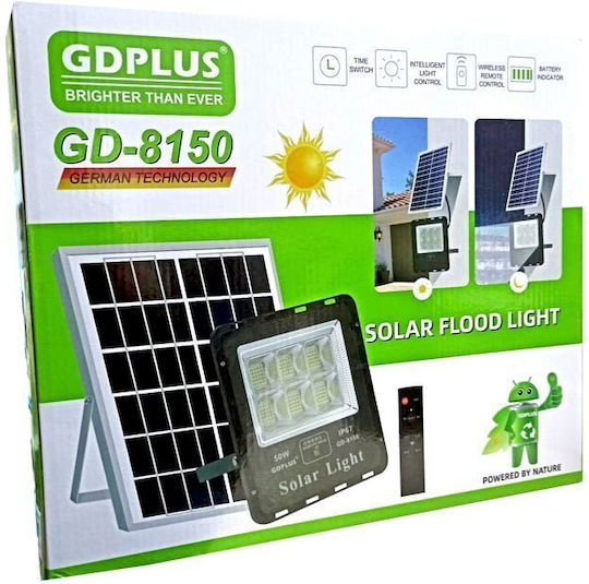 GDPLUS Водоустойчив Соларен LED Прожектор 50W с Дистанционно IP67
