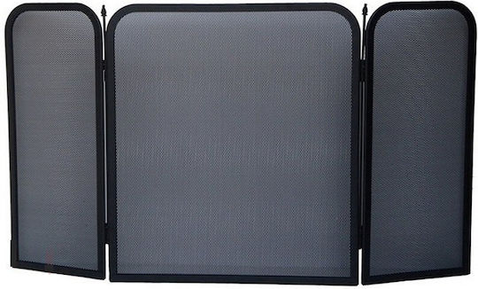 Biofan Metallic Fireplace Screen with 3 Panels 50x25x51cm Black
