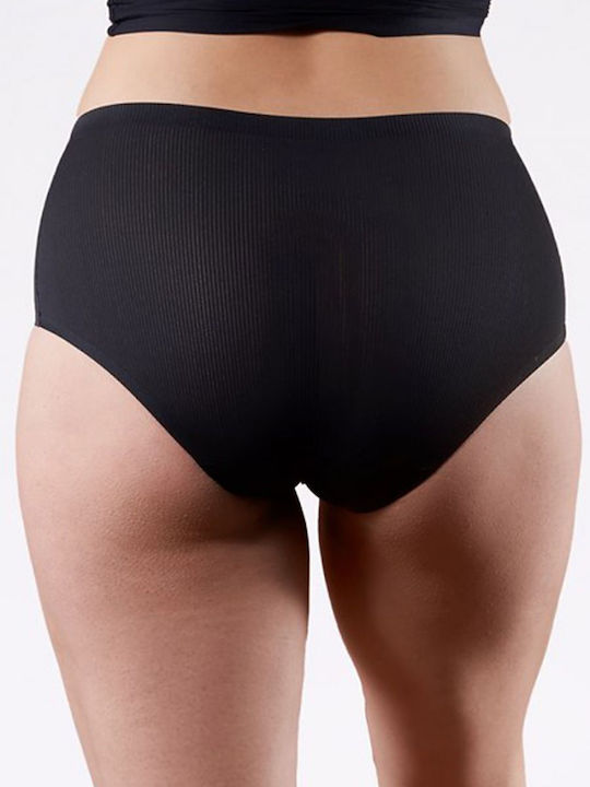 Julimex Baumwolle Hochtailliert Damen Slip Nahtlos Black