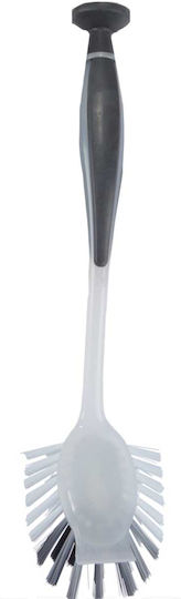 Plastic Cleaning Brush with Handle Gray