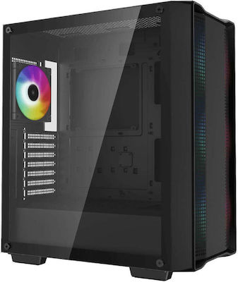 Deepcool CC560 ARGB v2 Gaming Midi Tower Κουτί Υπολογιστή με Πλαϊνό Παράθυρο Μαύρο