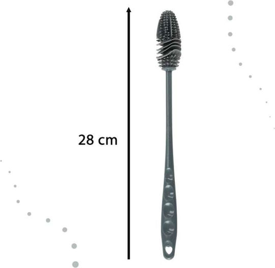 ikonka Plastic Cleaning Brush with Handle Black